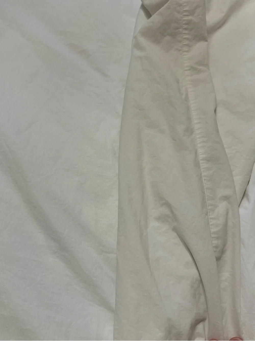 Frette Hotel Classic Percale King Flat Duvet White/Grey Preowned Cotton FLAWS